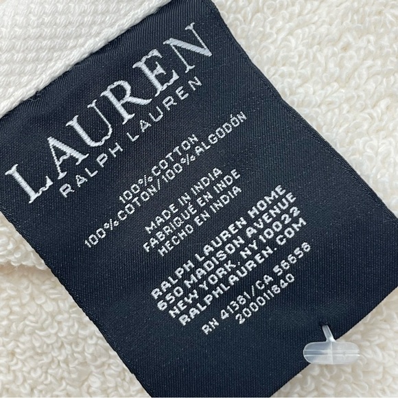 LAUREN RALPH LAUREN WESCOTT Linen Cream Set of 2 16 x 30" Hand Towels NEW - Picture 5 of 5